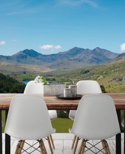 Blue Lake in Green Mountains Wall Mural