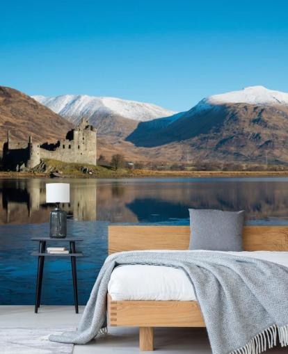 Scottish Castle in Lake Wall Mural