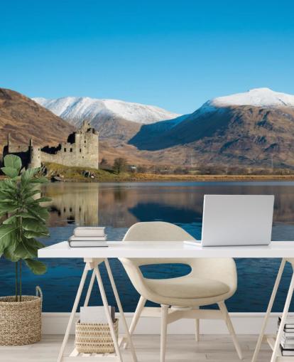 Skotsk slott i Lake Wall Mural