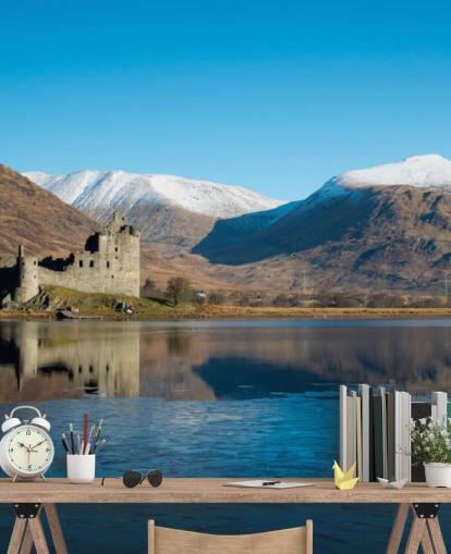 Scottish Castle in Lake Wall Mural