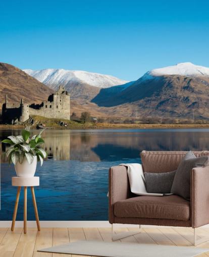 Scottish Castle in Lake Wall Mural Scottish Castle in Lake Wall Mural
