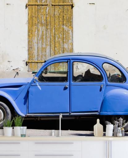 Papel de Parede Azul Citroën 2CV Vintage Car