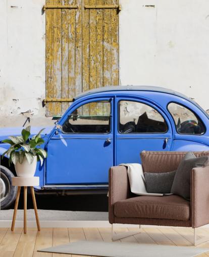Papel pintado azul Citroën 2CV Vintage Car Papel pintado azul Citroën 2CV Vintage Car