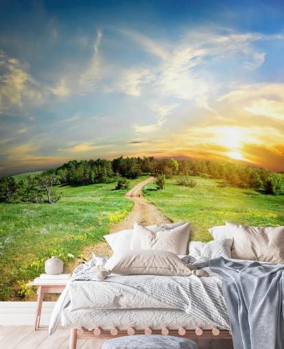 Papel pintado de carretera rural