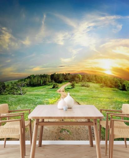 Papel pintado de carretera rural