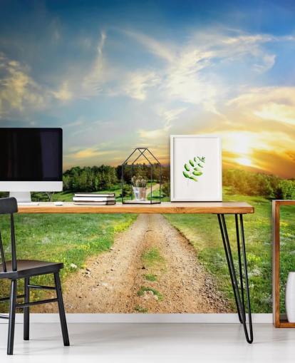 Papel pintado de carretera rural