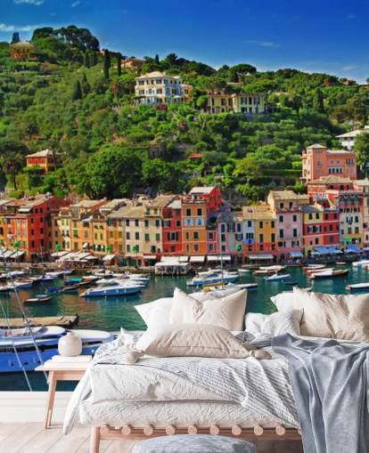 Kleurrijke huizen van Portofino Wall Mural Kleurrijke huizen van Portofino Wall Mural
