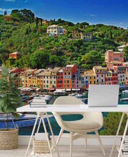 Kleurrijke huizen van Portofino Wall Mural Kleurrijke huizen van Portofino Wall Mural