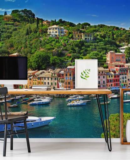 Papier Peint Fresque Maisons colorées de Portofino