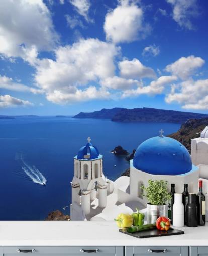 Kirke, Santorini Santorini Church Wallpaper 