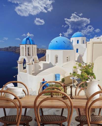 Blue Dome Church, Santorini Santorini Blue Dome Church Wallpaper 