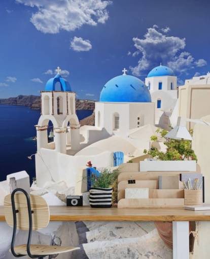 Église Blue Dome, Santorin Santorini Blue Dome Church Wallpaper 