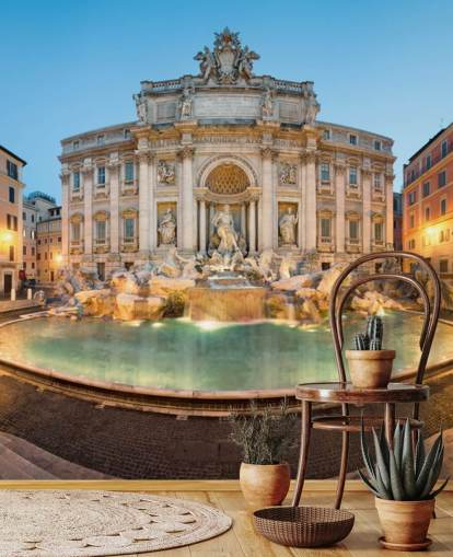 Fontaine de Trevi, Rome, Italie behang