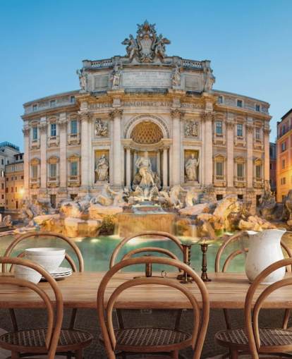 Fontaine de Trevi, Rome, Italie behang