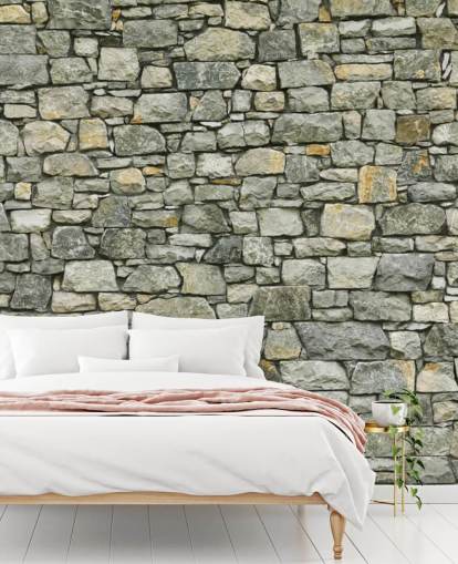 Greys and Yellows Wallpaper Mural