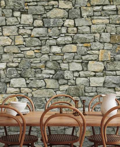 Greys and Yellows Wallpaper Mural