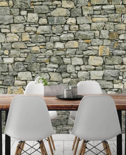 Greys and Yellows Wallpaper Mural