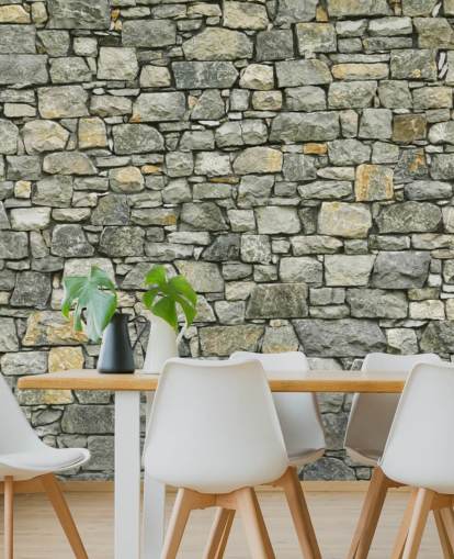 Greys and Yellows Wallpaper Mural