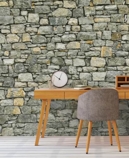 Greys and Yellows Wallpaper Mural