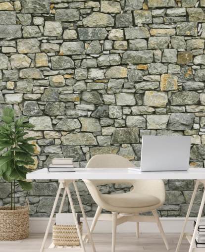 Greys and Yellows Wallpaper Mural