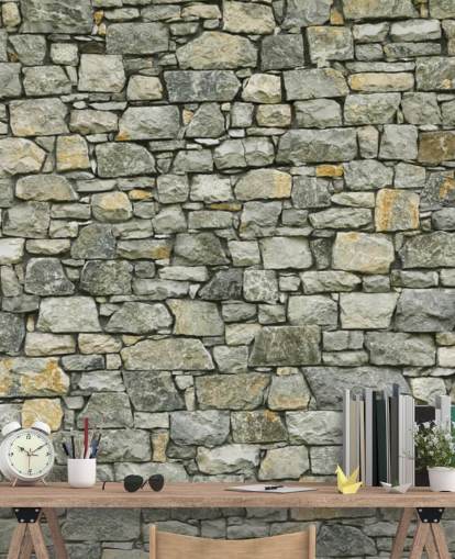 Greys and Yellows Wallpaper Mural