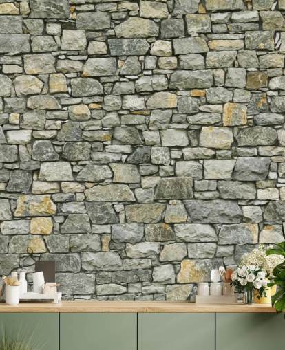 Greys and Yellows Wallpaper Mural