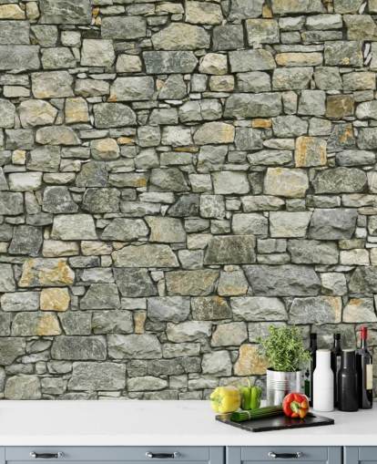 Greys and Yellows Wallpaper Mural