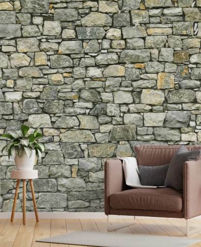 Greys and Yellows Wallpaper Mural