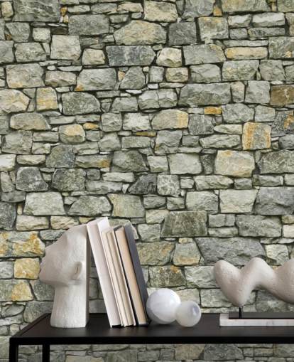 Greys and Yellows Wallpaper Mural