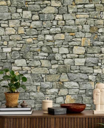 Greys and Yellows Wallpaper Mural