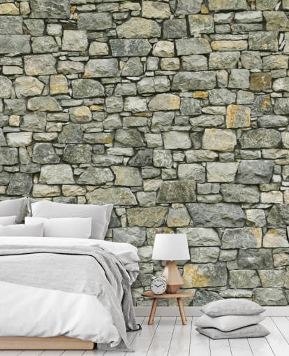 Greys and Yellows Wallpaper Mural