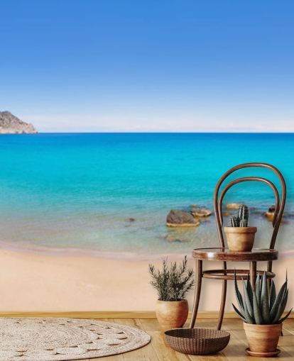 Decorazione murale con vista panoramica sulla spiaggia