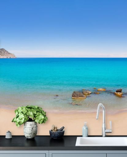 Decorazione murale con vista panoramica sulla spiaggia