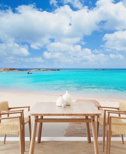 Zalige promenade behang muurschildering