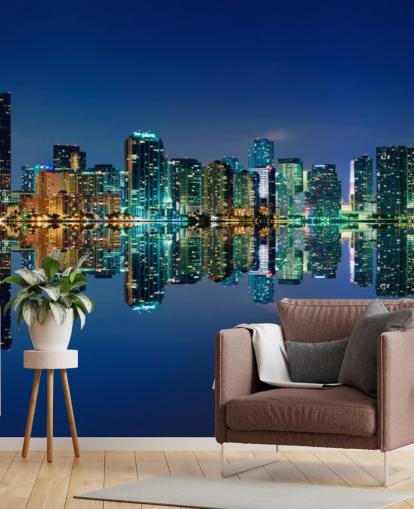 blå skyline af miami tapet