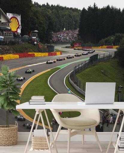 Imagen alejada del fondo de pantalla de la pista de carreras de F1 Imagen alejada del fondo de pantalla de la pista de carreras de F1