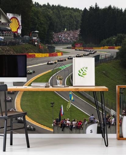 Immagine ingrandita dello sfondo della pista da corsa di F1 Immagine ingrandita dello sfondo della pista da corsa di F1