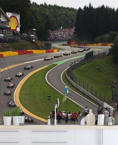 Zoomed Out Image of F1 Race Track Wallpaper