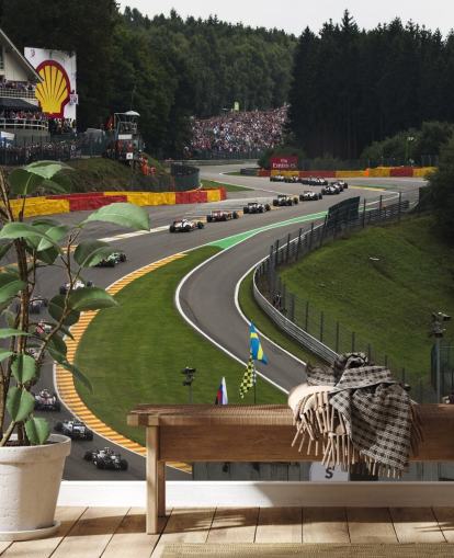 Zoomed Out Image of F1 Race Track Wallpaper