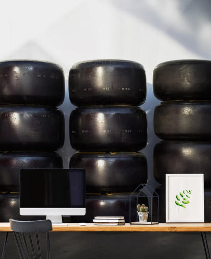 Stacked Car Tyres Wall Mural