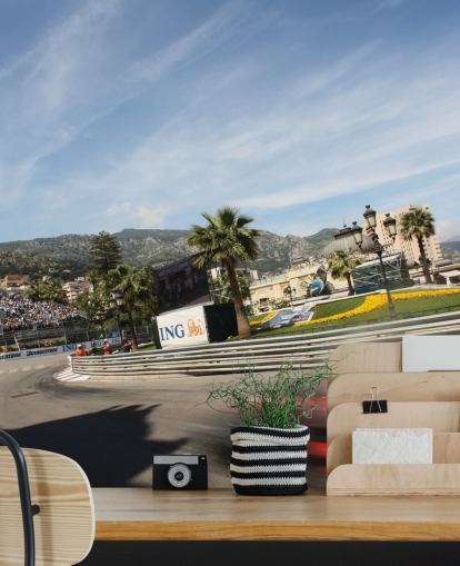 Blurred Fast Car in F1 Track Wallpaper