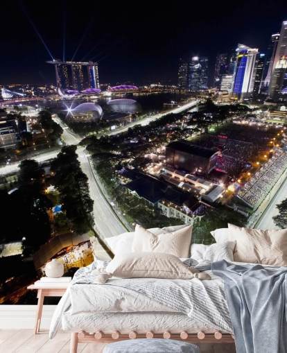 customizable f1 wallpaper mural called Marina Bay Street Circuit, Singapore for bedrooms and home offices
