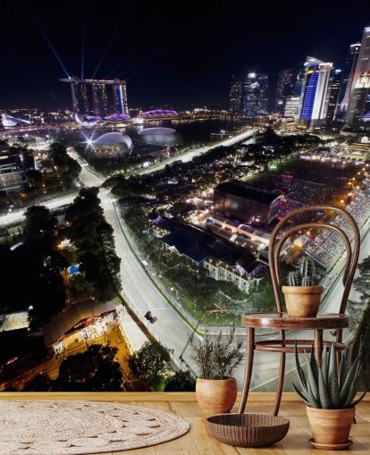 customisable f1 wallpaper mural called Marina Bay Street Circuit, Singapore for bedrooms and home offices