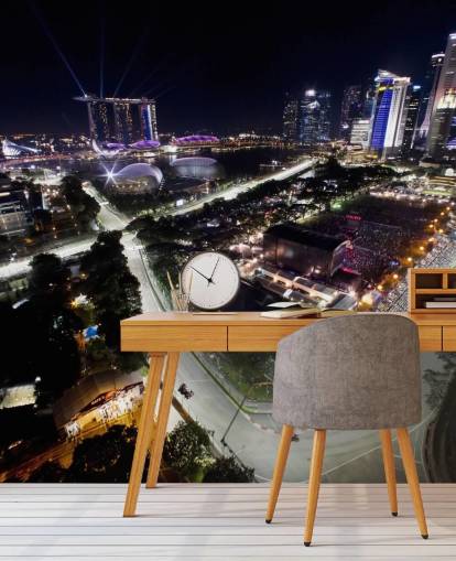 customizable f1 wallpaper mural called Marina Bay Street Circuit, Singapore for bedrooms and home offices