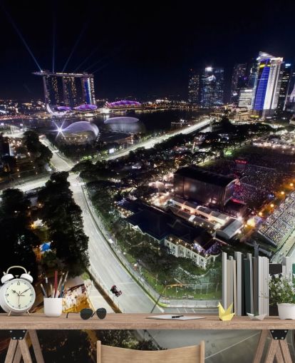 customizable f1 wallpaper mural called Marina Bay Street Circuit, Singapore for bedrooms and home offices