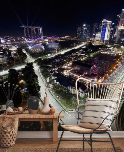 customizable f1 wallpaper mural called Marina Bay Street Circuit, Singapore for bedrooms and home offices