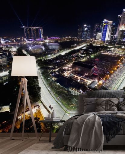 tilpassbart f1 tapetmaleri kalt Marina Bay Street Circuit, Singapore for soverom og hjemmekontorer