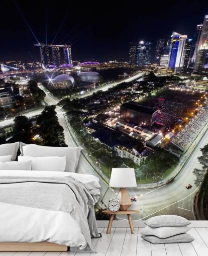 customizable f1 wallpaper mural called Marina Bay Street Circuit, Singapore for bedrooms and home offices customizable f1 wallpaper mural called Marina Bay Street Circuit, Singapore for bedrooms and home offices