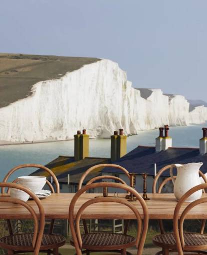 White Cliffs of Dover and White Cottage Wall Mural