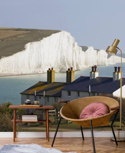 White Cliffs of Dover and White Cottage Wall Mural